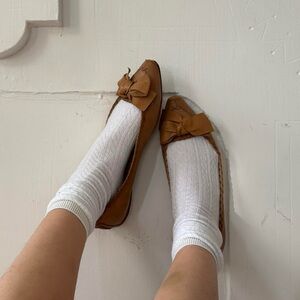 Miu Miu Tan Bow Flats